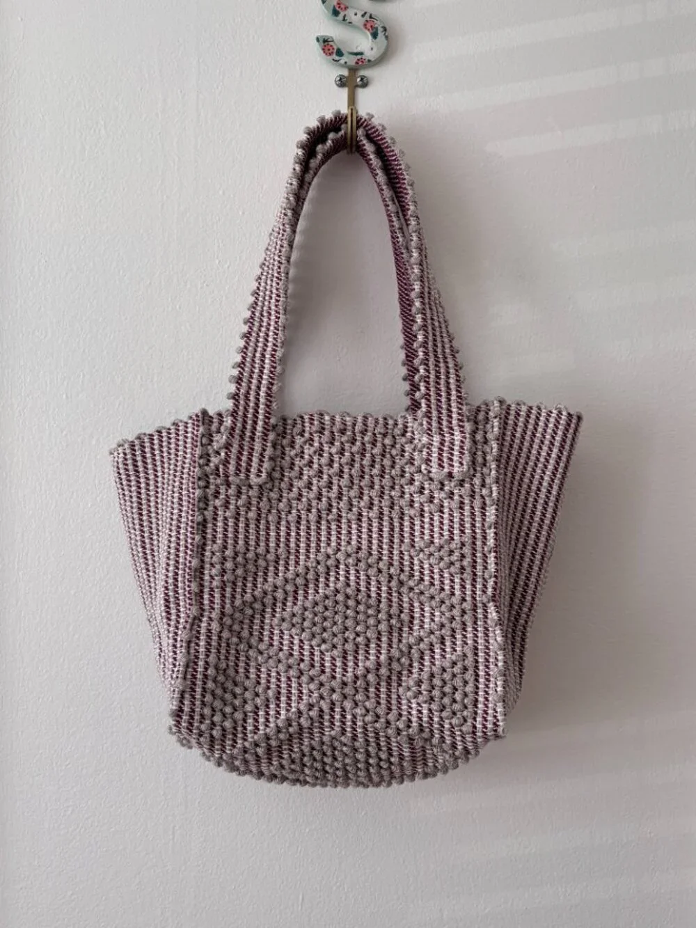 Antonello Tedde Knotted Cotton & Linen Bag in Burgundy